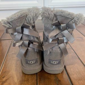 Ugg Bailey Bow Boots Girls Gray Size 3